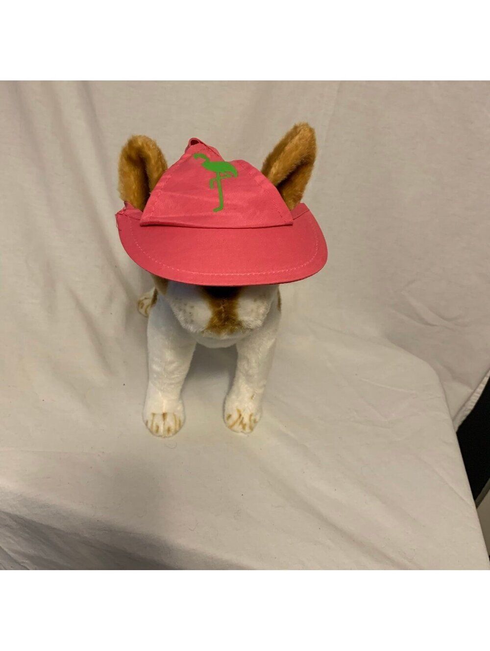 Flamingo Pink & Green Doggie Visor Sz S